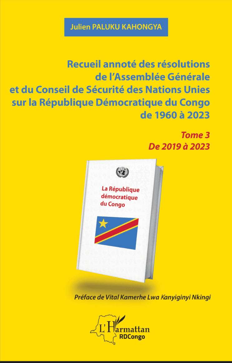 Couverture du livre Recueil annoté des résolutions des Nations Unies sur la RDC - Tome 3